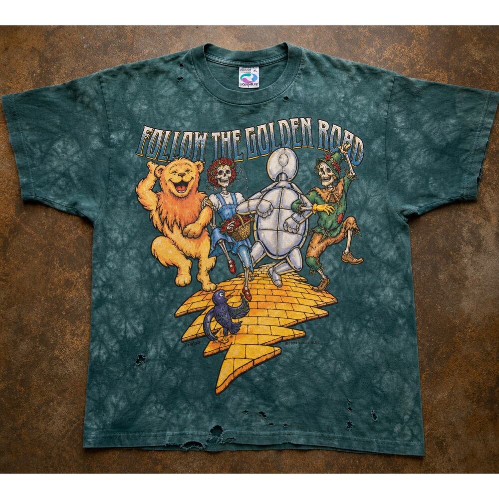Vintage 1999 Grateful Dead Fall Tour Liquid Blue Wizard of Oz Tee